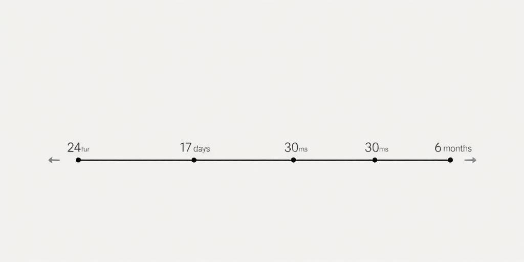 Frise chronologique des démarches après décès : 24 h, 7 jours, 30 jours, 6 mois
